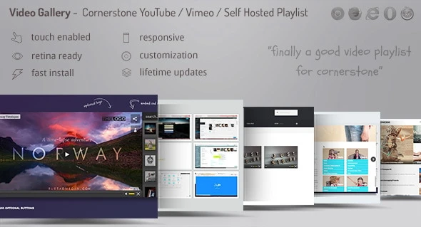 Video Player with Playlist – Cornerstone WP AddOn /w WooCommerce